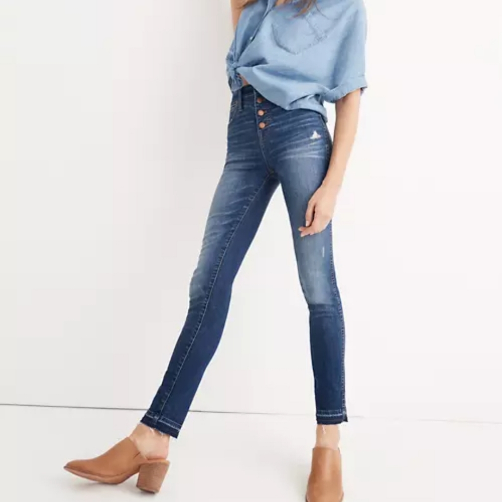 10" High Rise Skinny Jean: Drop Hem Edition